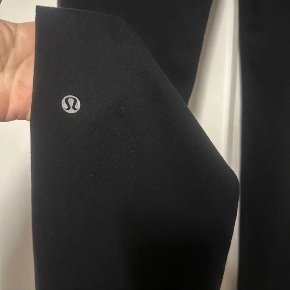 LULULEMON Black Foldover Waist Drawstring Slim Leg Fitness Yoga Pant Size 10T